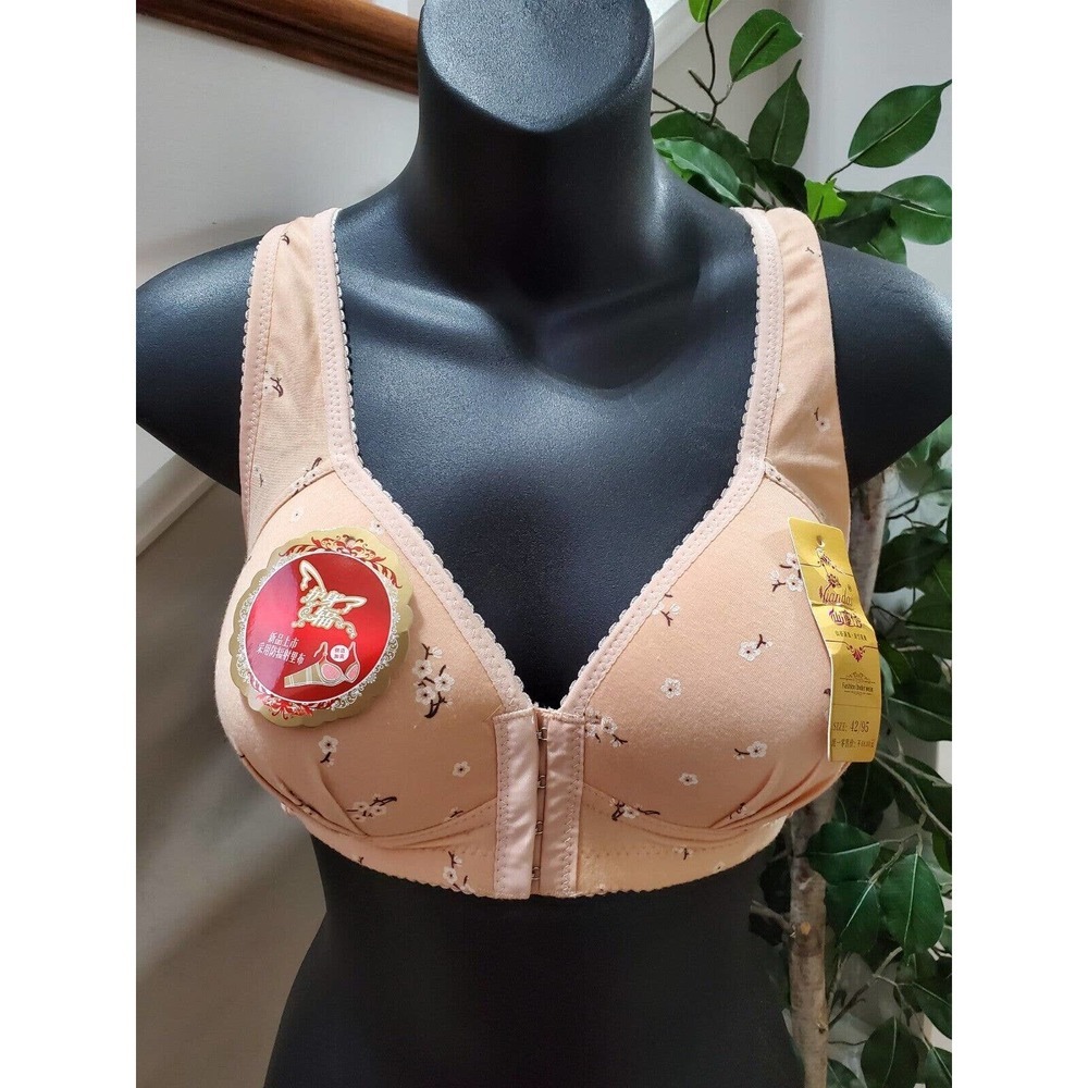 SHEIN Wireless Pink Floral Cotton Comfortable Bra Size 42/95